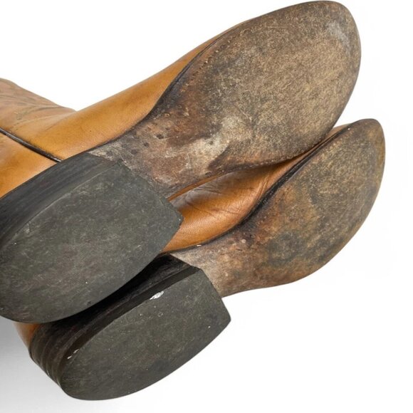 Vintage J. Chisholm Marbled Deerskin Leather Western Cowboy Boots Men's 9 D - Picture 7 of 11